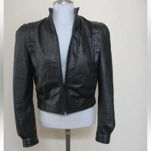 Elegant Black Leather Women's Jacket